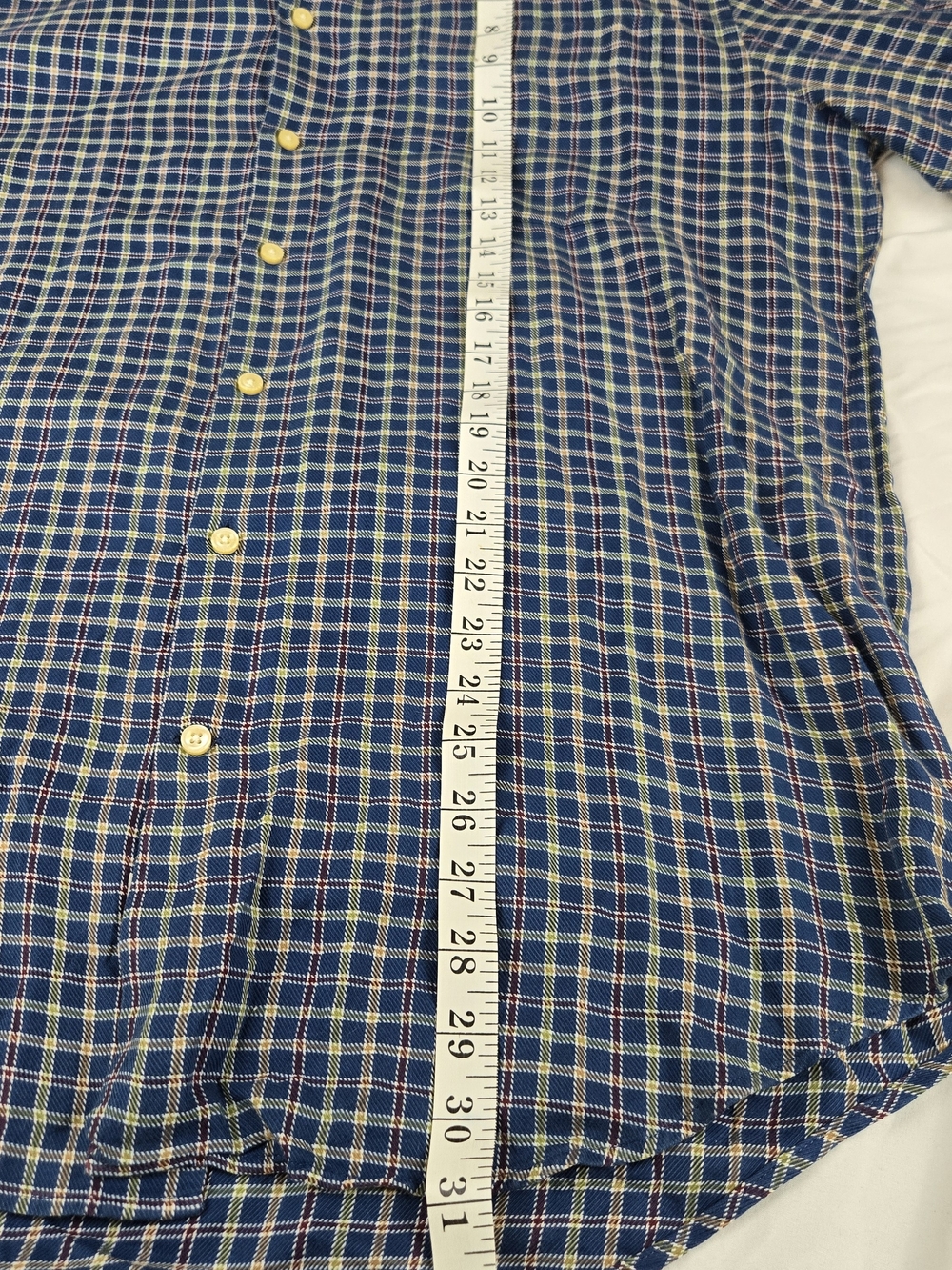 Peter Millar Men's Medium 100% Cotton Plaid Button-Down Shirt Navy Blue - Picture 5 of 9